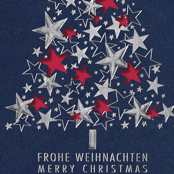 Bild 2 - Funkelnde Sterne rot (internationale Weihnachtswnsche)