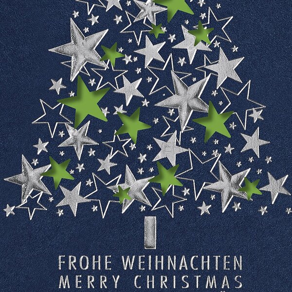 Bild 2 - Funkelnde Sterne hellgrn (internationale Weihnachtswnsche)