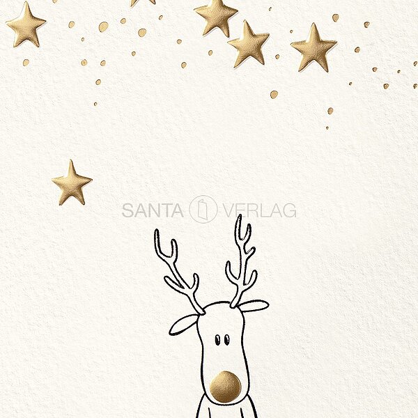 Bild 2 - Hirsch Goldveredelung (Spendenweihnachtskarte Kindernothilfe Schweiz)