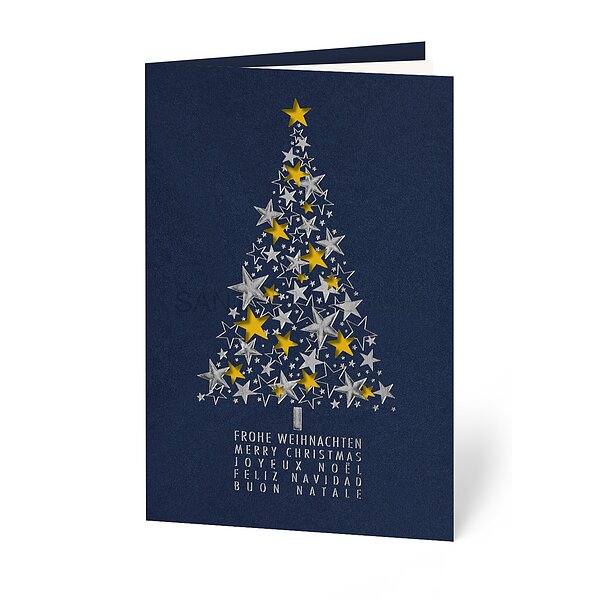 Bild 1 - Funkelnde Sterne gelb (internationale Weihnachtswnsche)