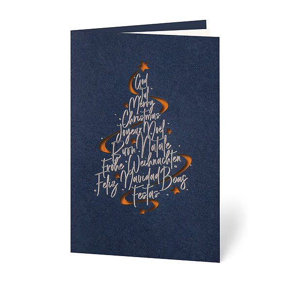 Bild 1 - Beschwingte Linien (internationale Weihnachtskarte)