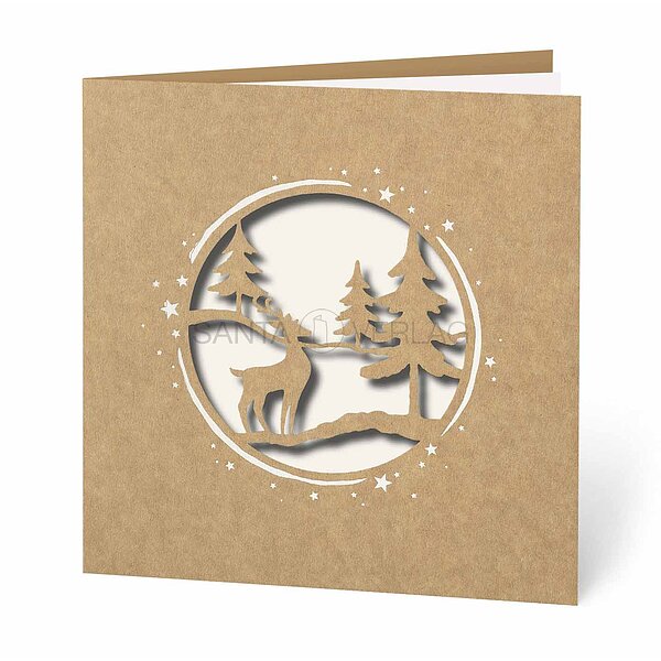 Bild 1 - Hirsch im Wald (stilvolle Weihnachtskarten)