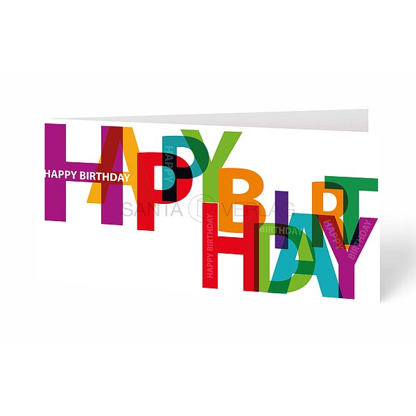 Bild 1 - Gl�ckwunschkarte bunte Typografie