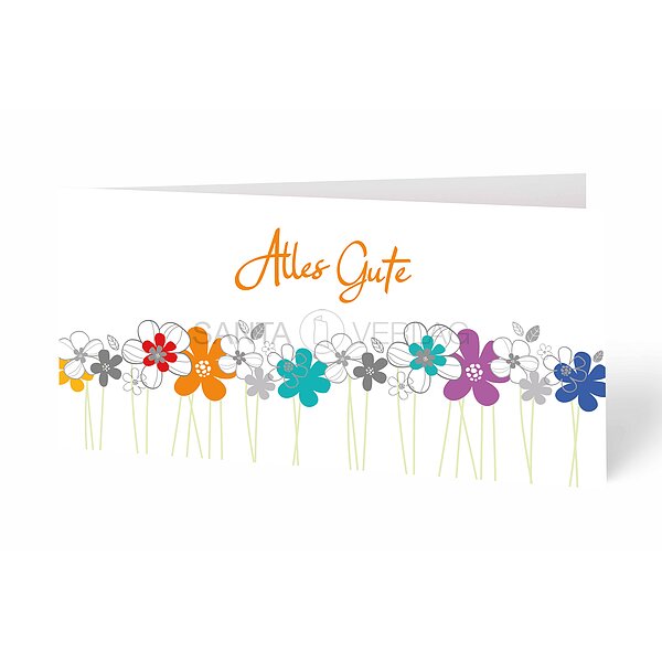 Bild 1 - Gl�ckwunschkarte bunte Fr�hlingsblumen