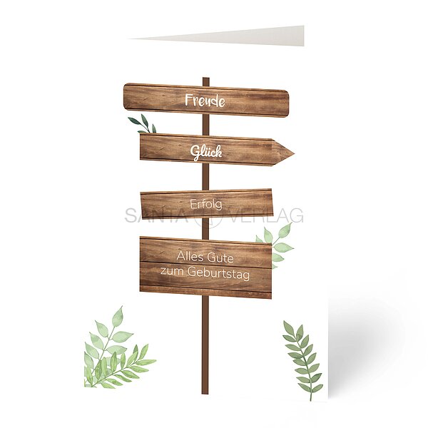 Bild 1 - Glckwunschkarte Wegweiser