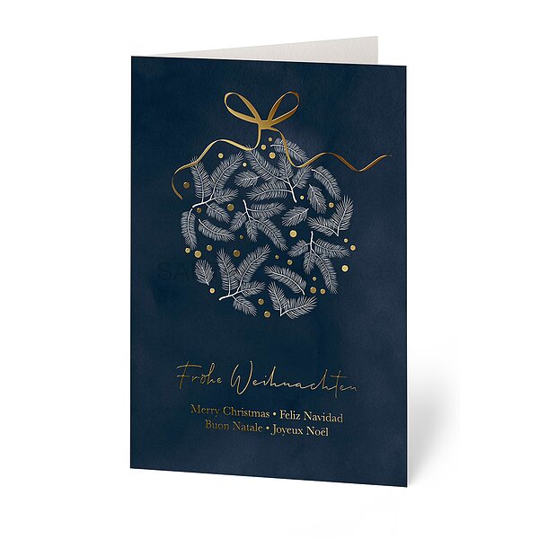 Bild 1 - Goldene Schleife (internationale Weihnachtskarten)