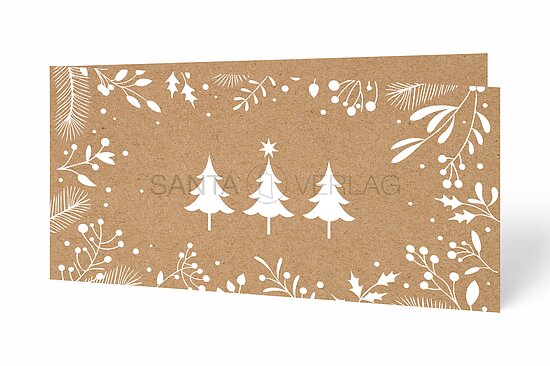 Bild 1 - Kraftpapier-Weihnachtskarten incl. Couvert