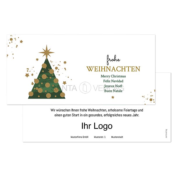 Bild 1 - 1-fach Weihnachtskarte graphischer Baum