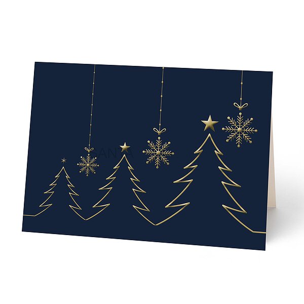 Bild 1 - Weihnachtskarte mit Goldveredelung, hochwertiges Feinpapier matt incl. Couvert