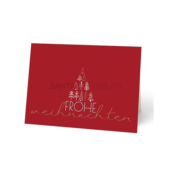 Bild 1 - Weihnachtskarte mit Goldveredelung, hochwertiges Feinpapier matt incl. Couvert