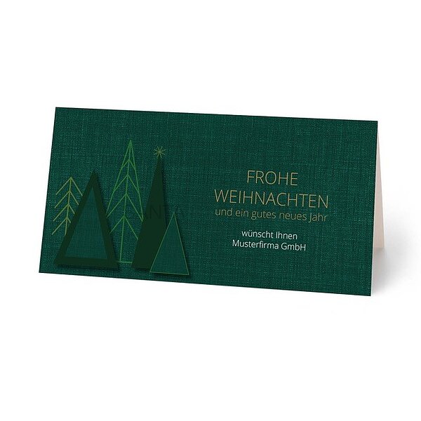 Bild 1 - Weihnachtskarte mit Goldveredelung, hochwertiges Feinpapier matt incl. Couvert