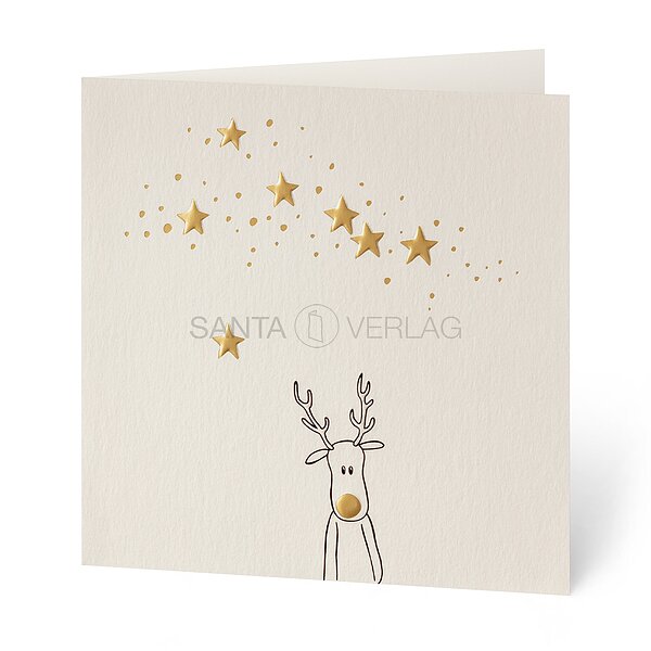 Bild 1 - Hirsch Goldveredelung (Spendenweihnachtskarte Kindernothilfe Schweiz)
