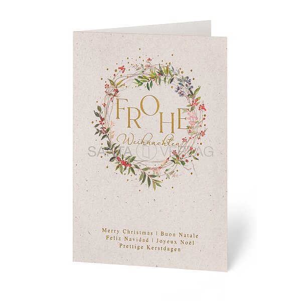 Bild 1 - Beerenkranz (Spendenweihnachtskarte Kindernothilfe Schweiz)