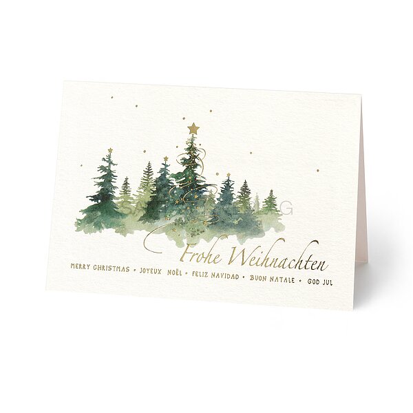 Bild 1 - Aquarell und Gold (Spendenweihnachtskarte Kindernothilfe Schweiz)