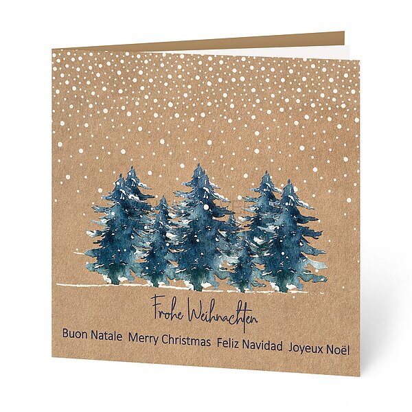 Bild 1 - Blauer Wald (Spendenweihnachtskarte Kindernothilfe Schweiz)