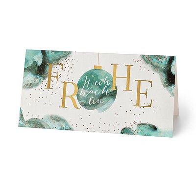 Aquarell und Gold (internationale Weihnachtskarte)