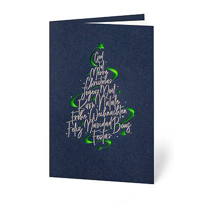 Beschwingte Linien (internationale Weihnachtskarte)