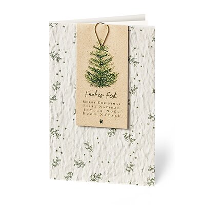 Lesezeichen (Samenpapier Weihnachtskarte)