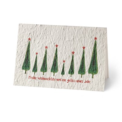 Baumparade (Samenpapier Weihnachtskarte)