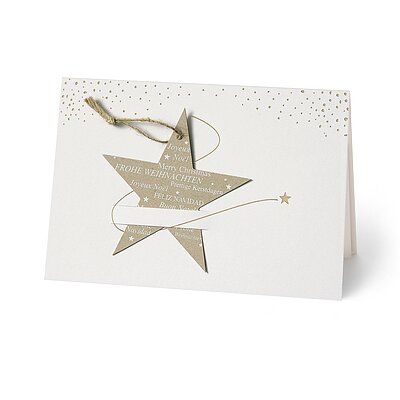 Eingesteckter Stern (internationale Weihnachtswnsche)