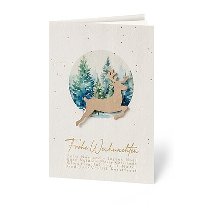 Springender Hirsch (internationale Weihnachtswnsche)