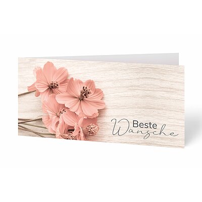 Glckwunschkarte rosa Blten