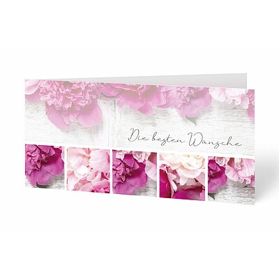 Glckwunschkarte pinke Blumen