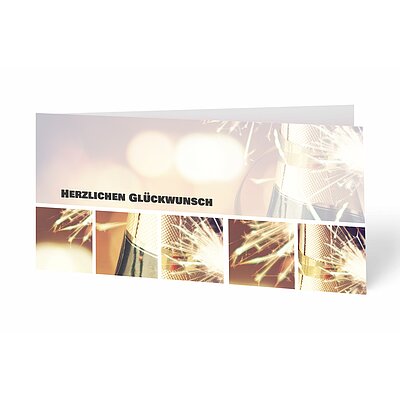 Glckwunschkarte Sekt fr viele Anlsse