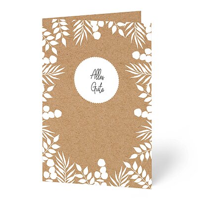 Glckwunschkarte weisse Blttervielfalt