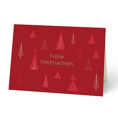 Weihnachtskarte mit Goldveredelung, hochwertiges Feinpapier matt incl. Couvert