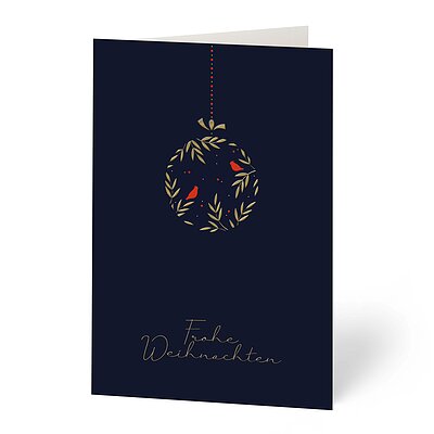 Weihnachtskarte mit Goldveredelung, hochwertiges Feinpapier matt incl. Couvert