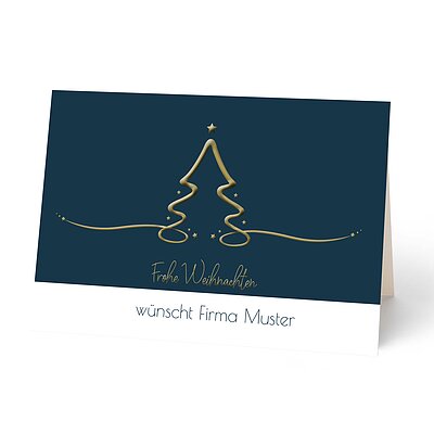 Weihnachtskarte mit Goldveredelung, hochwertiges Feinpapier matt incl. Couvert