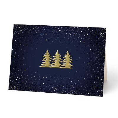 Weihnachtskarte mit Goldveredelung, hochwertiges Feinpapier matt incl. Couvert