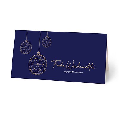 Weihnachtskarte mit Goldveredelung, hochwertiges Feinpapier matt incl. Couvert
