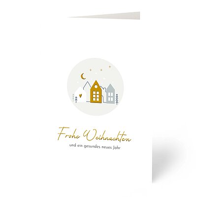 Weihnachtskarte mit Goldveredelung, hochwertiges Feinpapier matt incl. Couvert