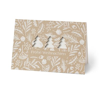 Gestanzte B�ume(Spendenweihnachtskarte Schweizerische Herzstitfung)